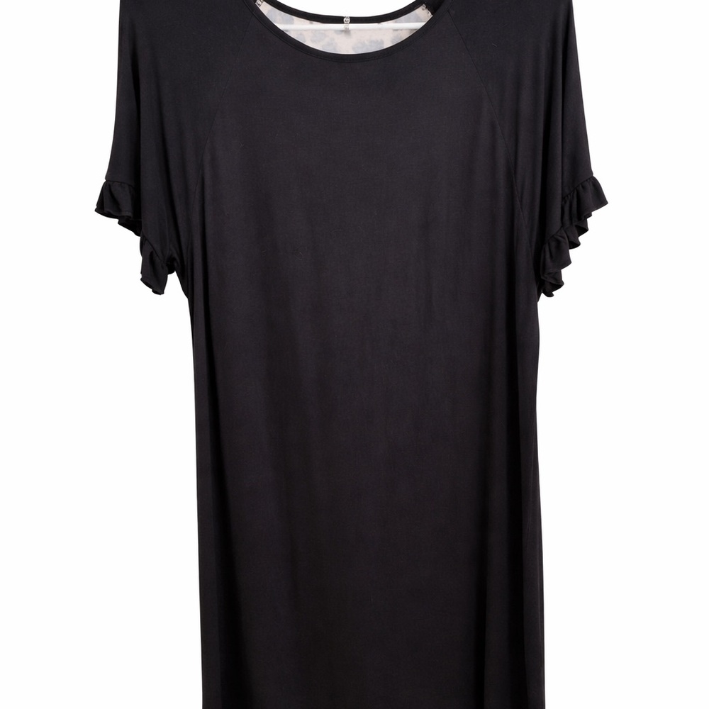 Beeson River Black Short Sleeve Ruffle Top